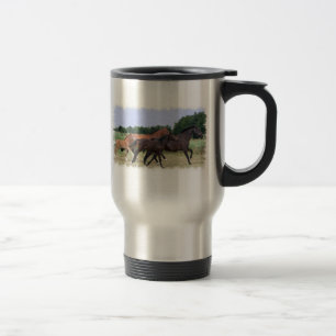 Caneca de viagem inoxidável dos cavalos selvagens