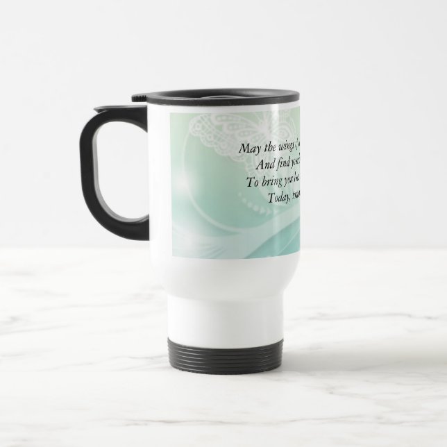 Caneca de viagem inspirada da bênção da borboleta (Esquerda)