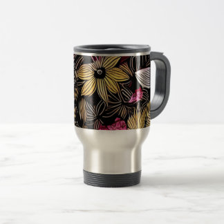 Caneca de viagem isolada de Impressão floral