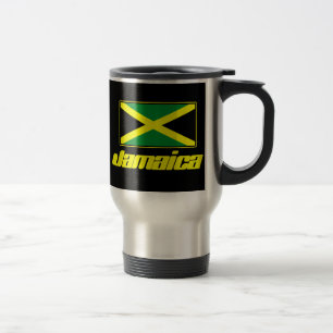 Caneca de viagem jamaicana do preto da bandeira