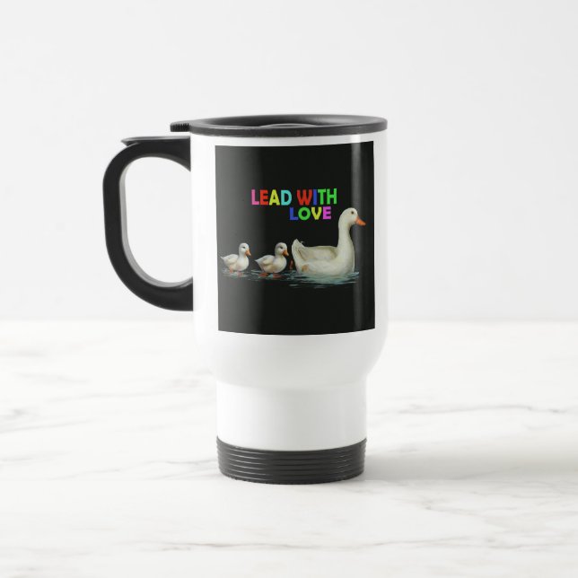 caneca de viagem "Liderar com Amor" (Esquerda)