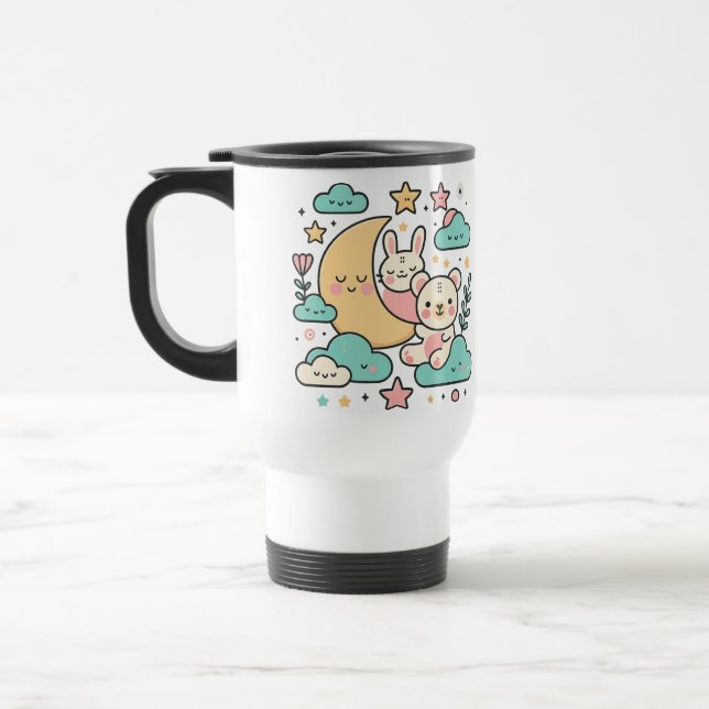 Caneca de Viagem Lua Crescente de Coelho e Urso Fo (Esquerda)