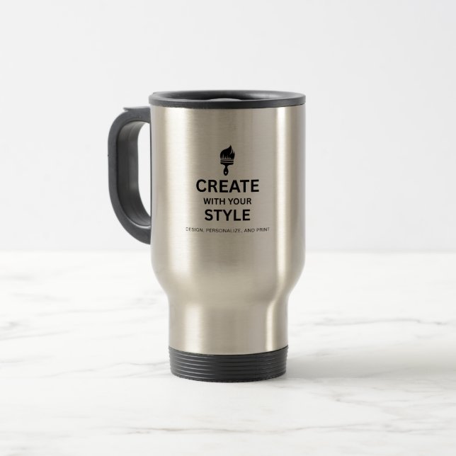 Caneca de viagem minimalista para empresas (Frente Esquerda)