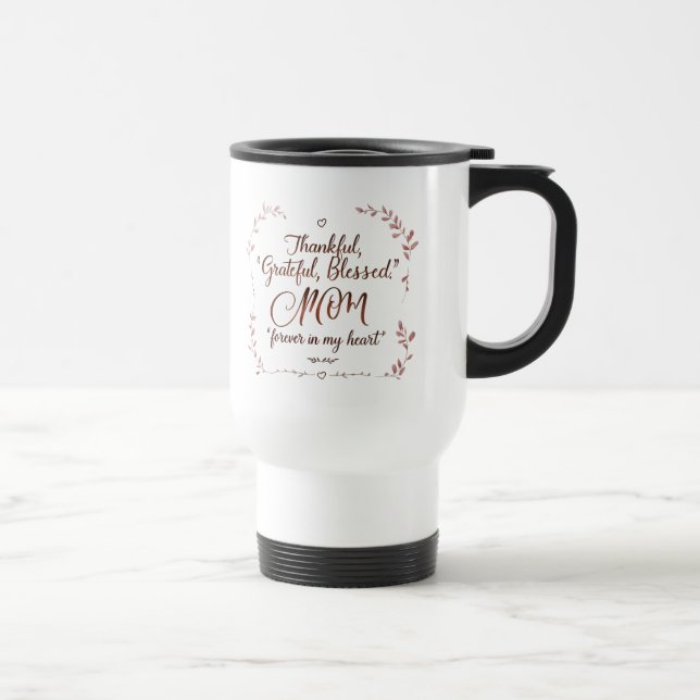 Caneca de Viagem MOM – Elegante Rótulo Rosa (Direita)