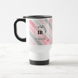 Caneca de Viagem Monograma com Listras em Tons de 