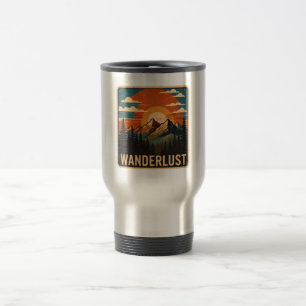 Caneca de Viagem Montanha Vintage Wanderlust