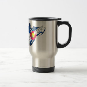 Caneca de viagem móvel de neve do Colorado flag
