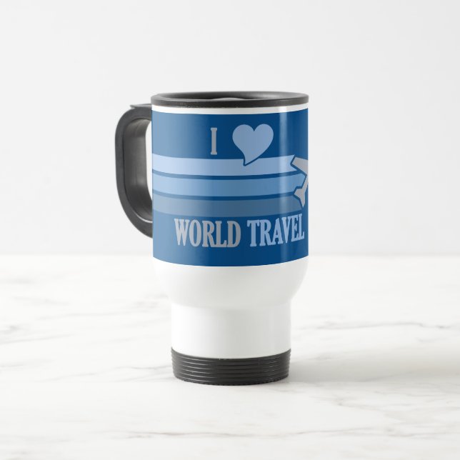 Caneca de viagem mundial - escolha estilo e cor (Frente Esquerda)