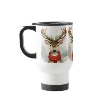 Caneca de Viagem Natalina de Rena Fofa para o Inve