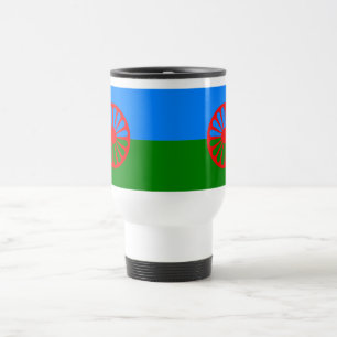 Caneca de viagem oficial de bandeira cigana romana