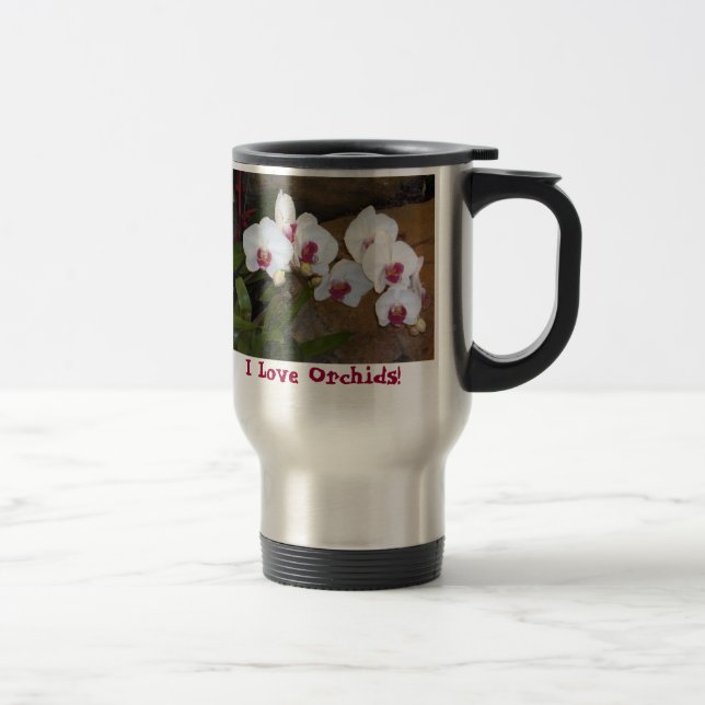 Caneca de viagem - orquídeas do amor de I! (Direita)