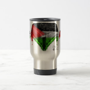 Caneca de viagem palestina da bandeira do design