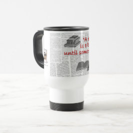 caneca de viagem para amantes de livros