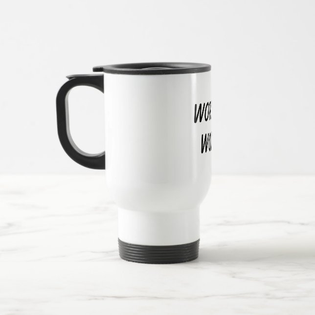 Caneca de Viagem para Executar com Cafeína e Caos (Esquerda)