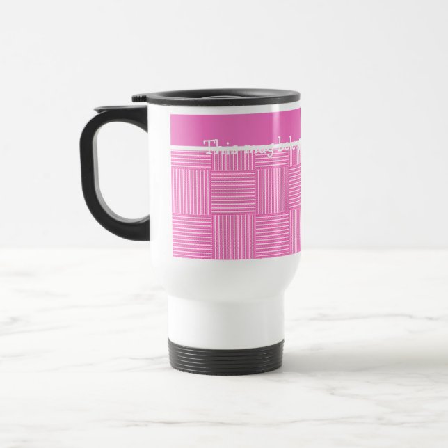 Caneca de viagem para personalizar: rosa e branco (Esquerda)