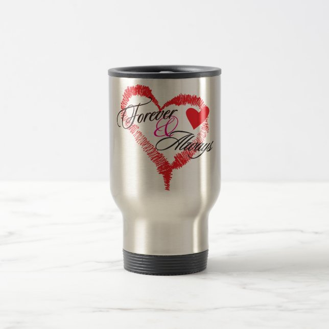 Caneca de viagem para sempre & sempre de aço (Centro)