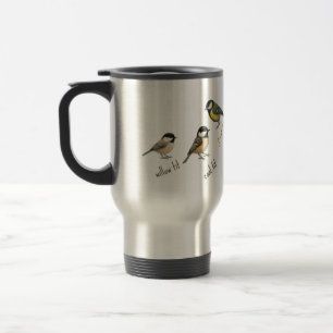 Caneca de Viagem Pássaro – Aquarela de Pássaros de