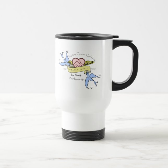 Caneca de viagem - Pastel do design do aniversário (Direita)
