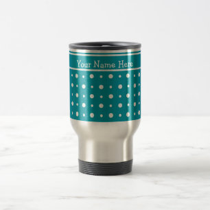Caneca de viagem personalizada, Bolinhas, branco n