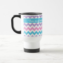 Caneca de Viagem Personalizada, Chevron em Cores P