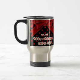 Caneca de Viagem Personalizada com Bolinhas Vermel