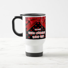 Caneca de Viagem Personalizada com Bolinhas Vermel