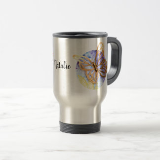 Caneca de viagem personalizada com borboleta