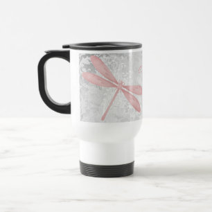 Caneca de viagem Personalizada da Dragonfly Rosa