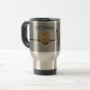 Caneca de viagem personalizada da pulsação do