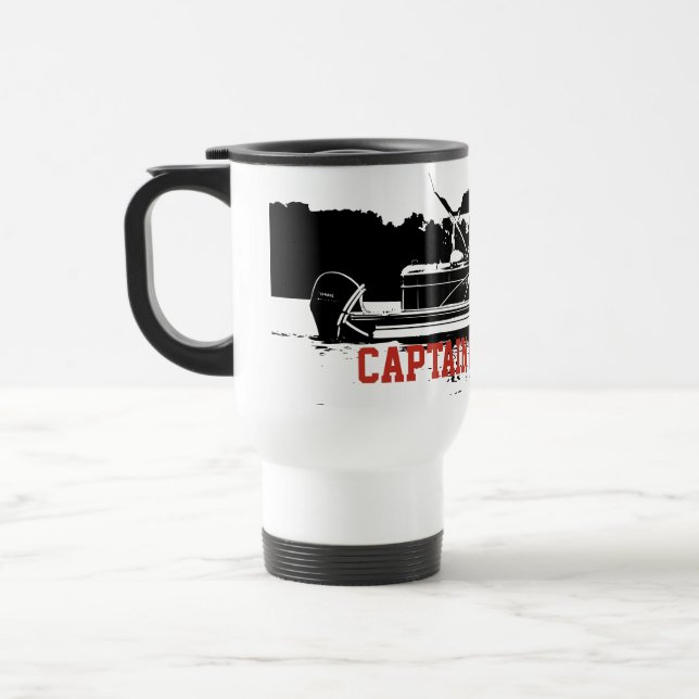 Caneca de viagem personalizada de barcos a preto (Esquerda)