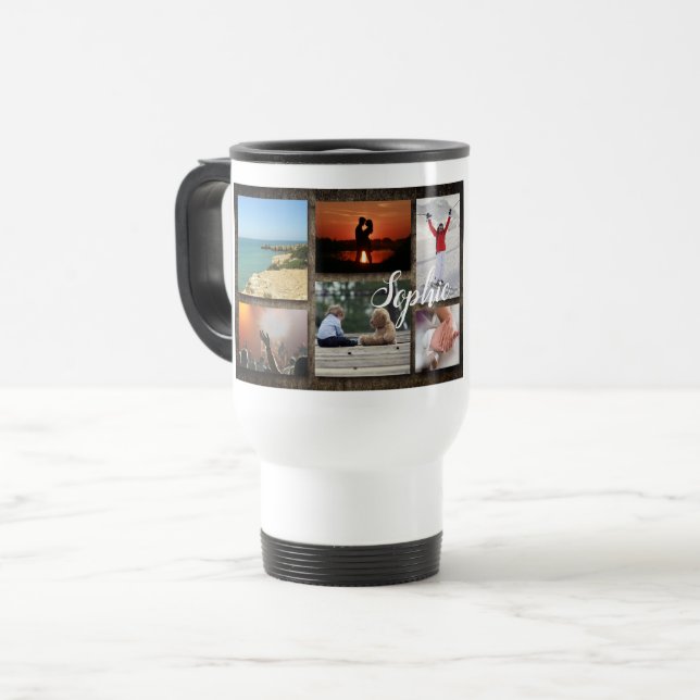 Caneca de viagem Personalizada de Colagem de Fotos (Frente Esquerda)