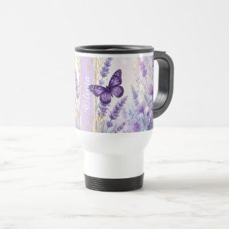 Caneca de Viagem Personalizada de Lavanda Borbolet