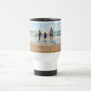 Caneca de viagem Personalizada de Texto Fotográfic