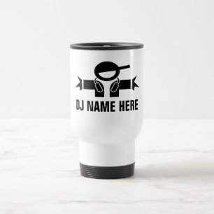 Caneca de viagem personalizada DJ Disk Jockey para