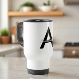 Caneca de viagem personalizada do Monograma