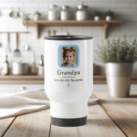 Caneca de viagem personalizada do vovô com 1 foto 