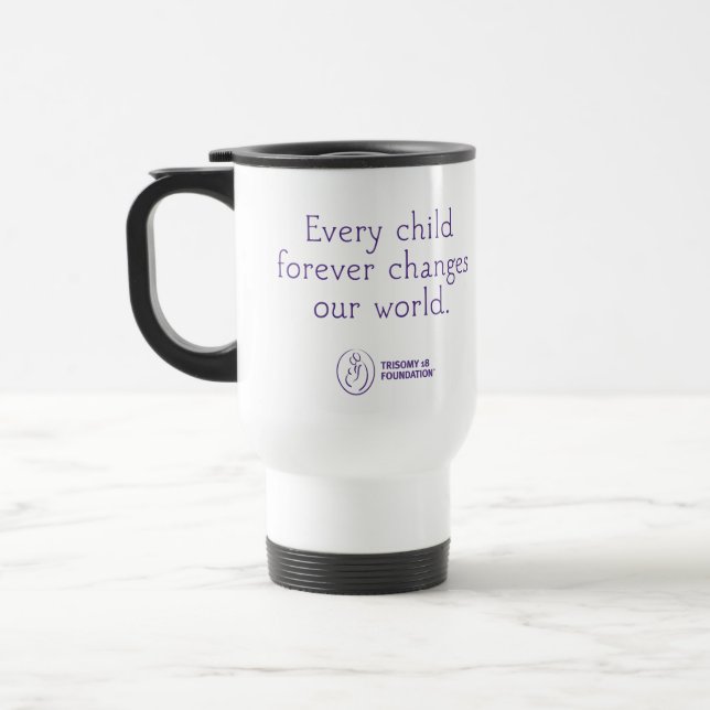 Caneca de viagem personalizada fundação do Trisomy (Esquerda)