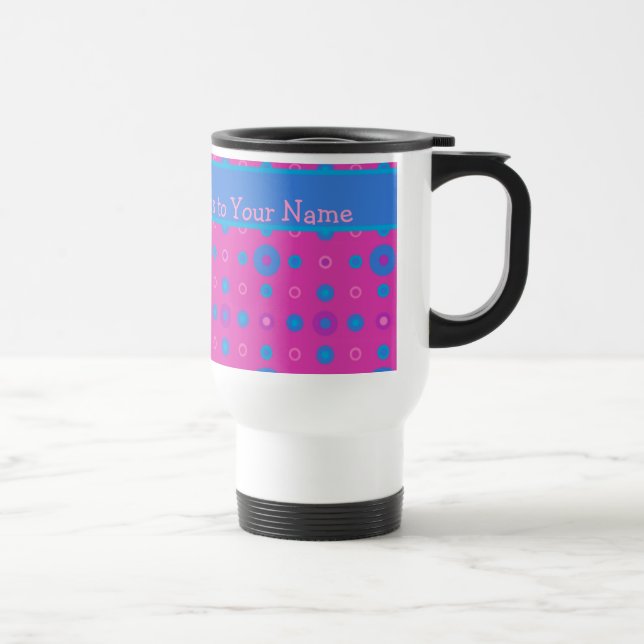 Caneca de viagem personalizada, magenta: pontos az (Direita)