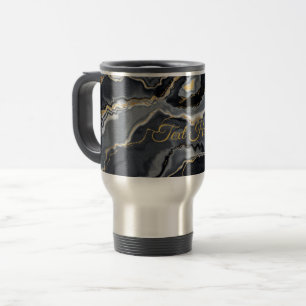 Caneca de viagem Personalizada Marble Elegante