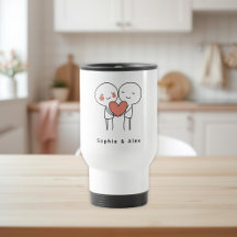 Caneca de viagem personalizada para casais no Dia 