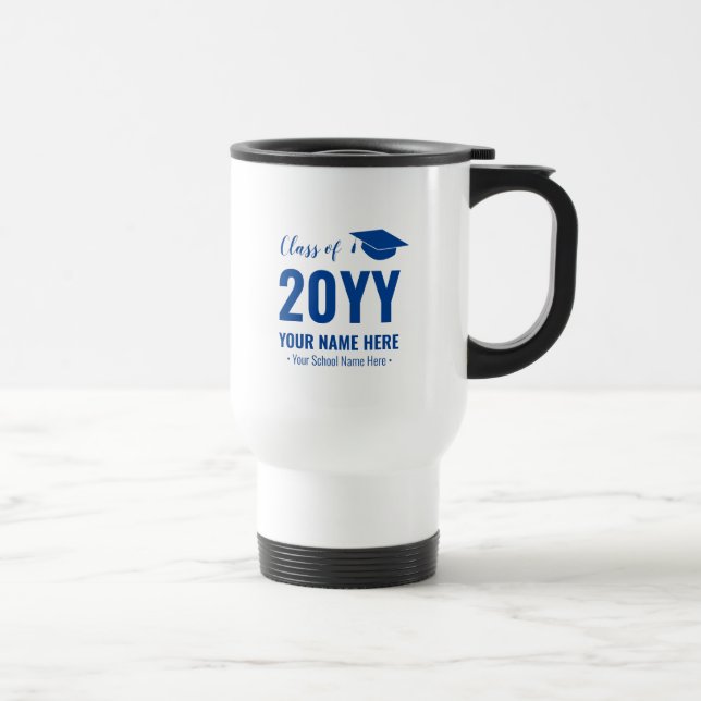 Caneca de Viagem Personalizada para Formatura Azul (Direita)