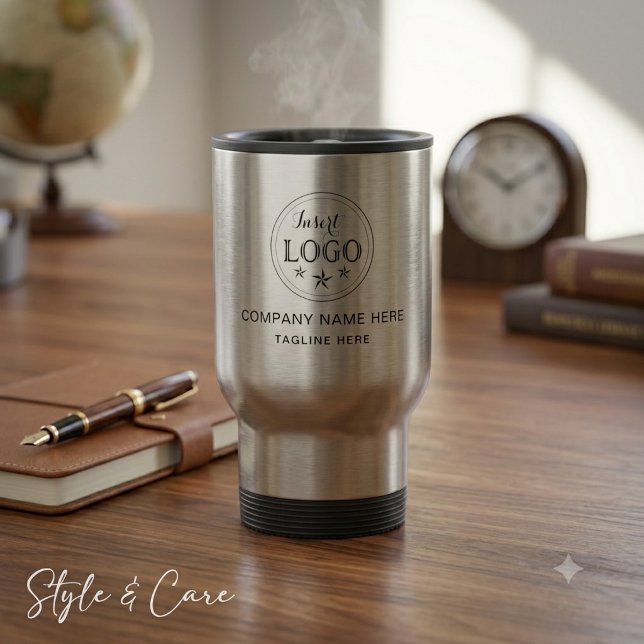 Caneca de Viagem Personalizada para Negócios com I (Personalized Business Travel Mug with Info)