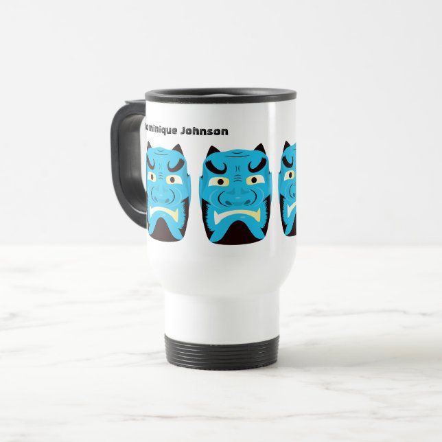 Caneca de viagem Personalizada Yokai Oni (Demônio  (Frente Esquerda)