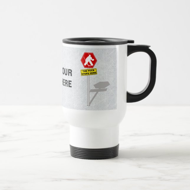 Caneca de viagem Personalizável de Goalie Engraçad (Direita)