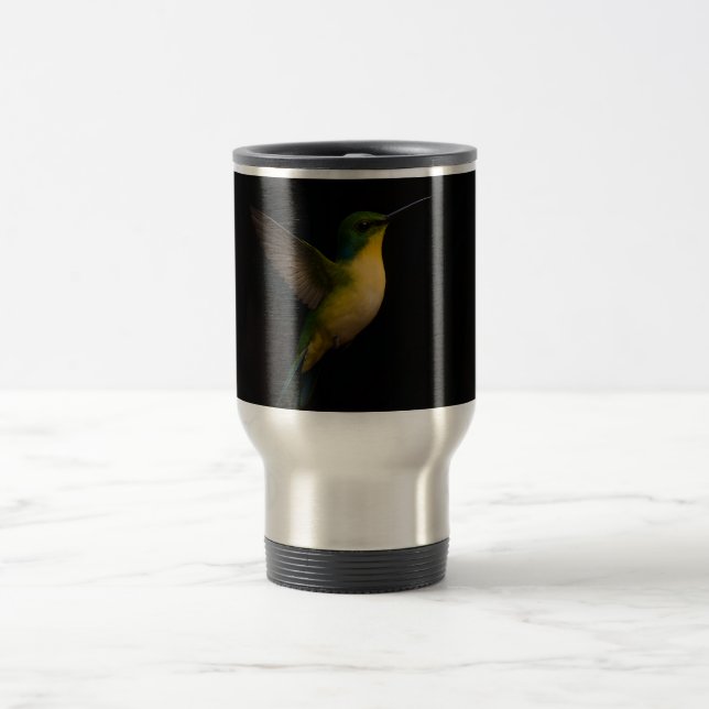 Caneca de Viagem Preta 4 Luxe com Pássaro Voador (Centro)