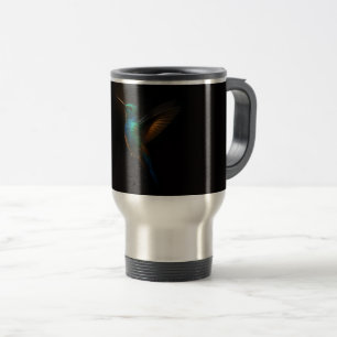 Caneca de Viagem Preta 4 Luxo com Beija-flor Voand