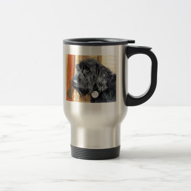 Caneca de viagem preta de Labradoodle #1 (Direita)