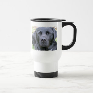 Caneca de viagem preta do plástico do cão de