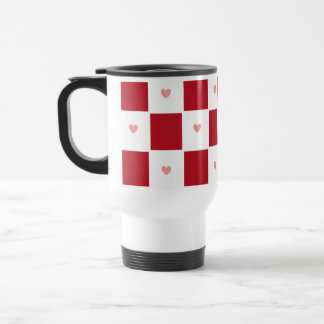 Caneca de viagem Red Checkered Love