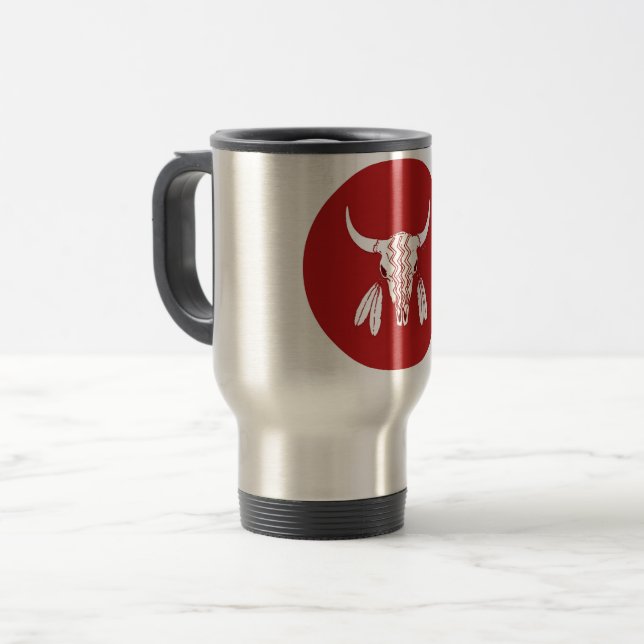 Caneca de viagem Red Ghost Dance Buffalo (Frente Esquerda)